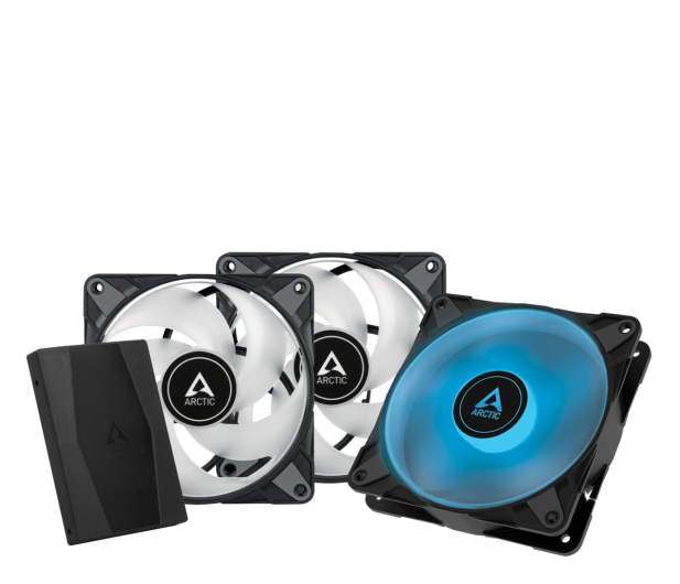 ARCTIC P12 PWM PST RGB 0dB + controller 3x120mm - 741153 - zdjęcie